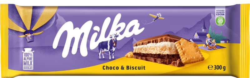 Milka Choco & Biscuit Alpine Milk Chocolate 300g 