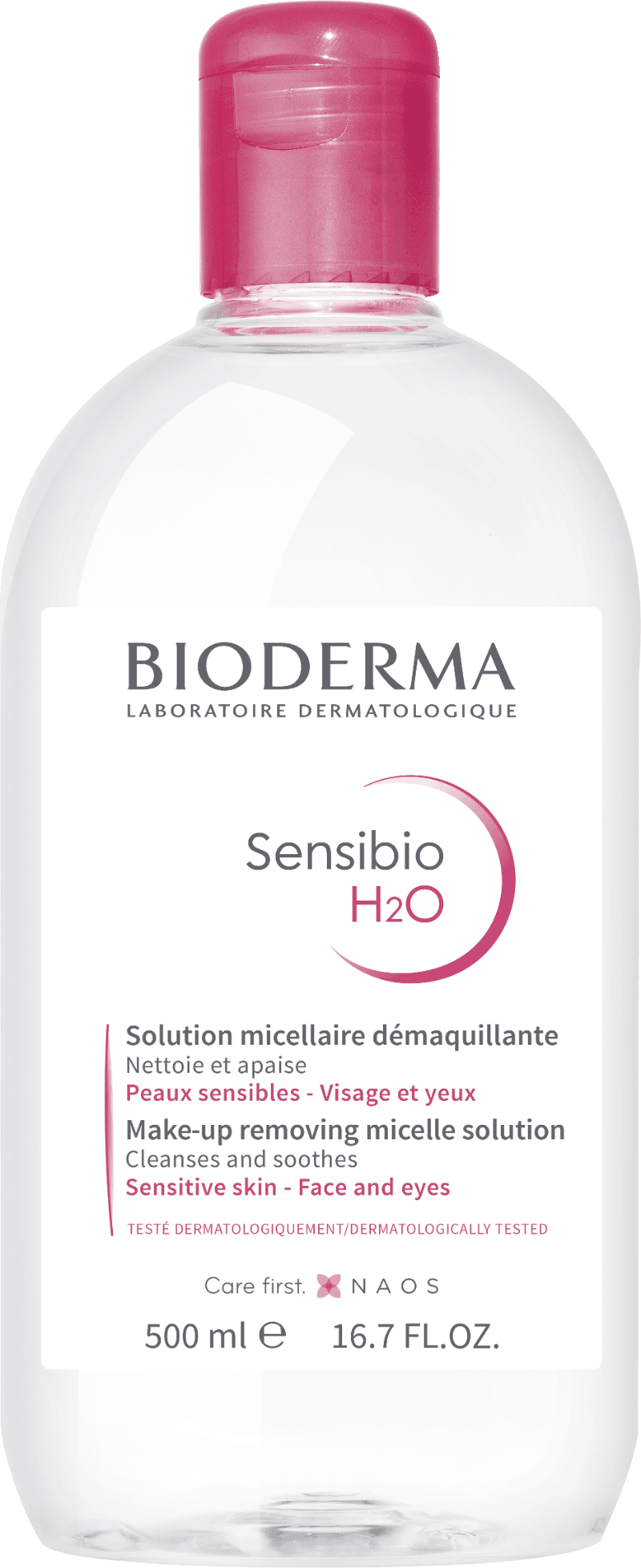 Bioderma - Sensibio, H2O Soothing Micellar Cleansing Water and Makeup  Removing Solution for Sensitive Skin - Face and Eyes - 16.7 fl.oz. 