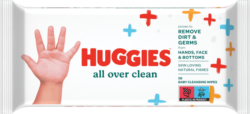 Kimberly Clark Huggies Wet Wipes All Over Clear 56 Psc