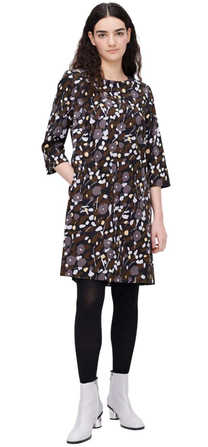 Marimekko - Unelma Kesäheinä Dress Black, brown, yellow