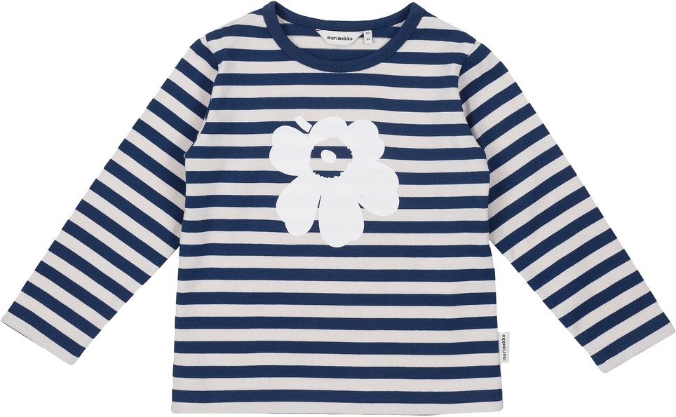 Marimekko - Vede Tasaraita Unikko 2 T-Shirt Blue, White