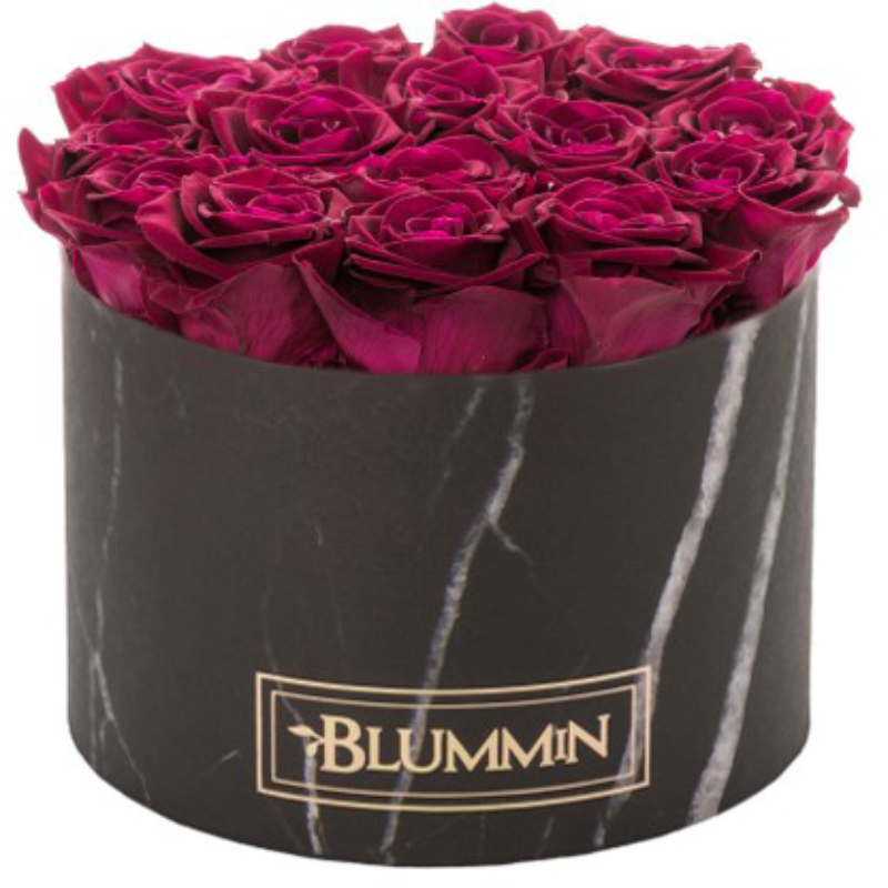 Blummin - Black Marble Box 15 CHERRY Sleeping Roses L