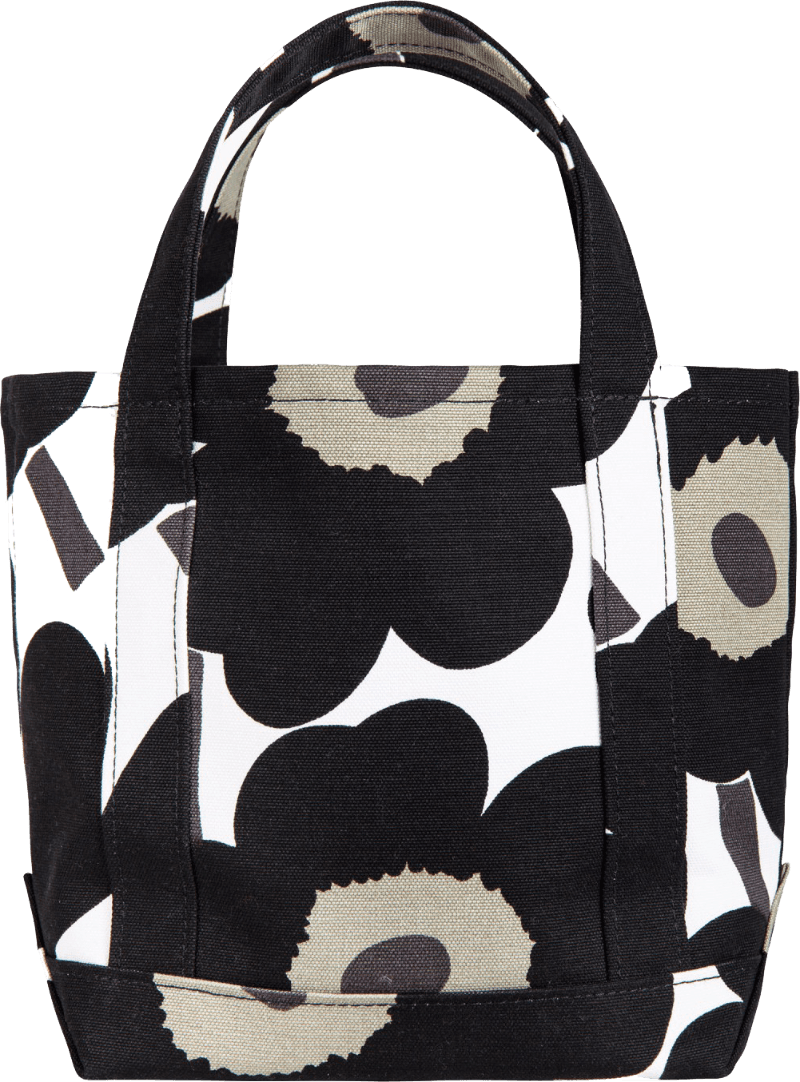 Marimekko - Seidi Pieni Unikko Bag white, black, olive 23x31x13cm