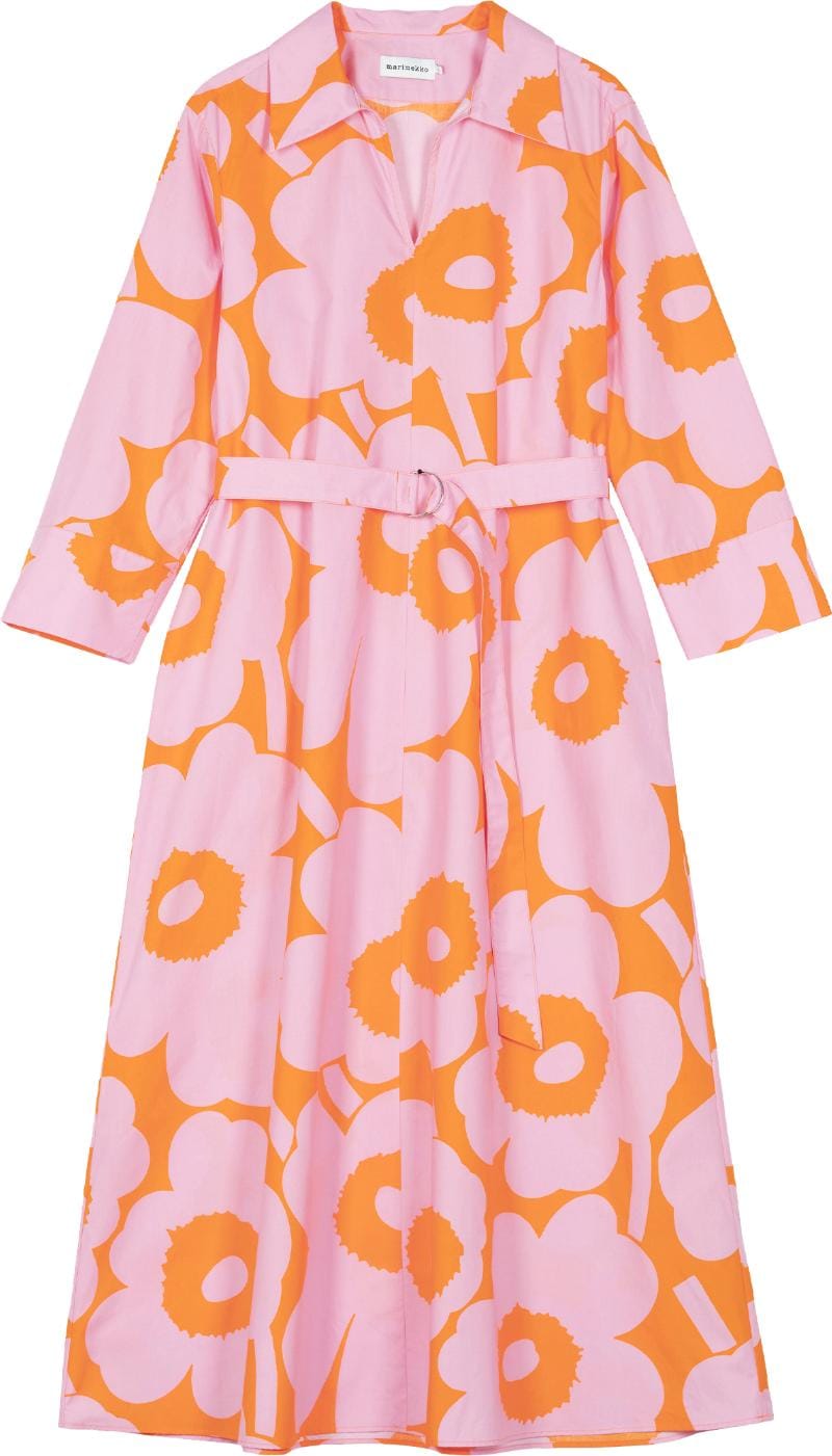 marimekko orange dress Orange Striped Dress