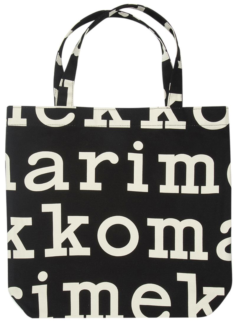 Marimekko - Notko Logo Bag Black, off white 39,5x33x10cm