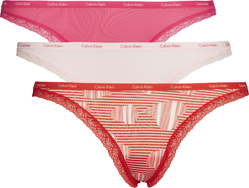 Calvin Klein - Thong 3Pack Quiver/Prarie Pink/Multi Heart L