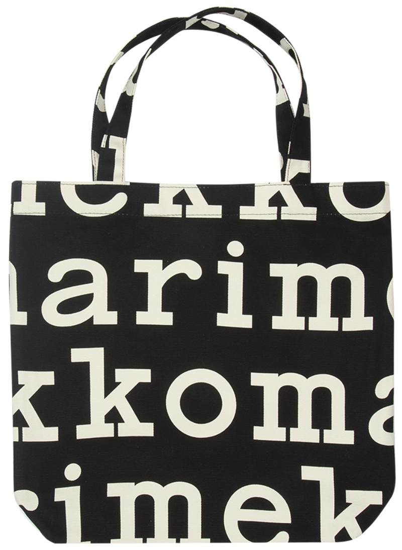 Marimekko - Marimekko Notko Logo Bag Black, off white 39,5x33x10cm -  6411254501481