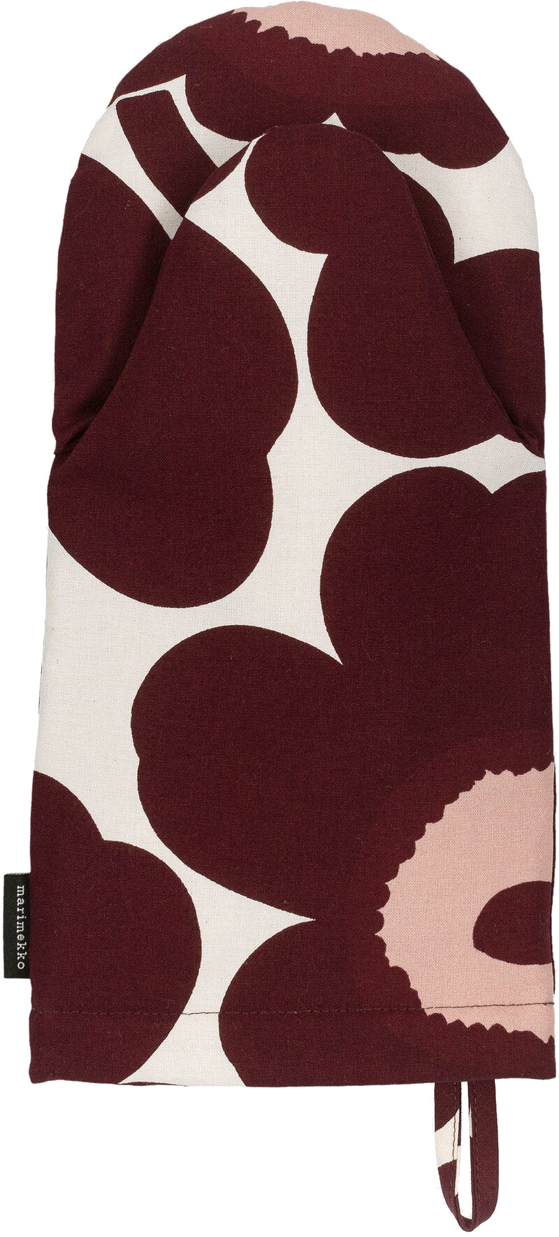 Marimekko - Marimekko Pieni Unikko Ovenmitten Cotton, Burgundy, Pink -  6411254748374