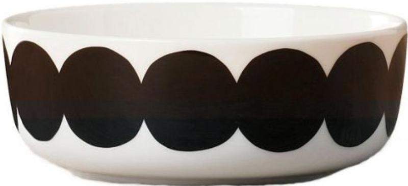 Marimekko - Marimekko Oiva/ Räsymatto Bowl White, Black 4 dl - 6411254255810